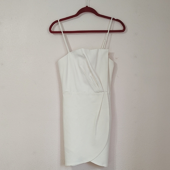 Lulus White Drinks On Me Spaghetti Strap Pleated Dress Size M - Picture 4 of 6